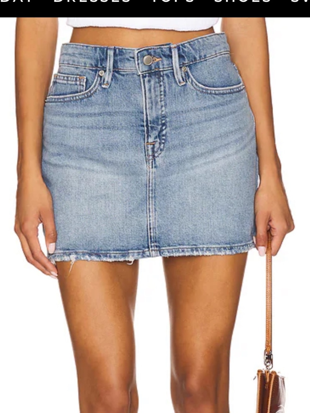 Good American Light Blue Denim Mini Skirt! New tags ! Plus 26